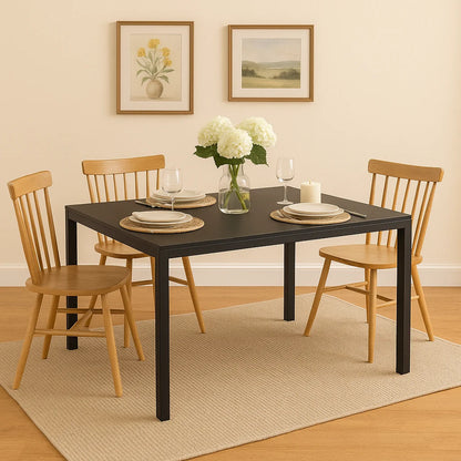 Anchorhome 51" Rectangular Glass Dining Table, Modern Kitchen Table with Metal Steel Frame, Compact Space-Saving Dining Room Furniture (Table Only)