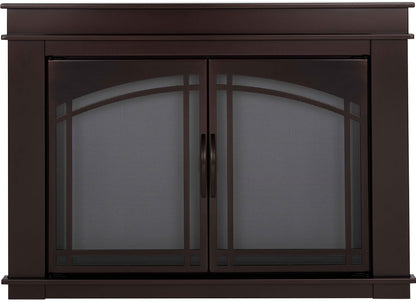 Pleasant Hearth Fenwick Glass Firescreen Oil Rubbed Bronze - Medium