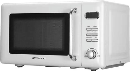 Countertop Microwave Oven with Push Button Control, LED Display, 700W 5 Power Levels, 8 Auto Menus, Glass Turntable and Child Safety Lock, 0.7-inchThunderbird Blue