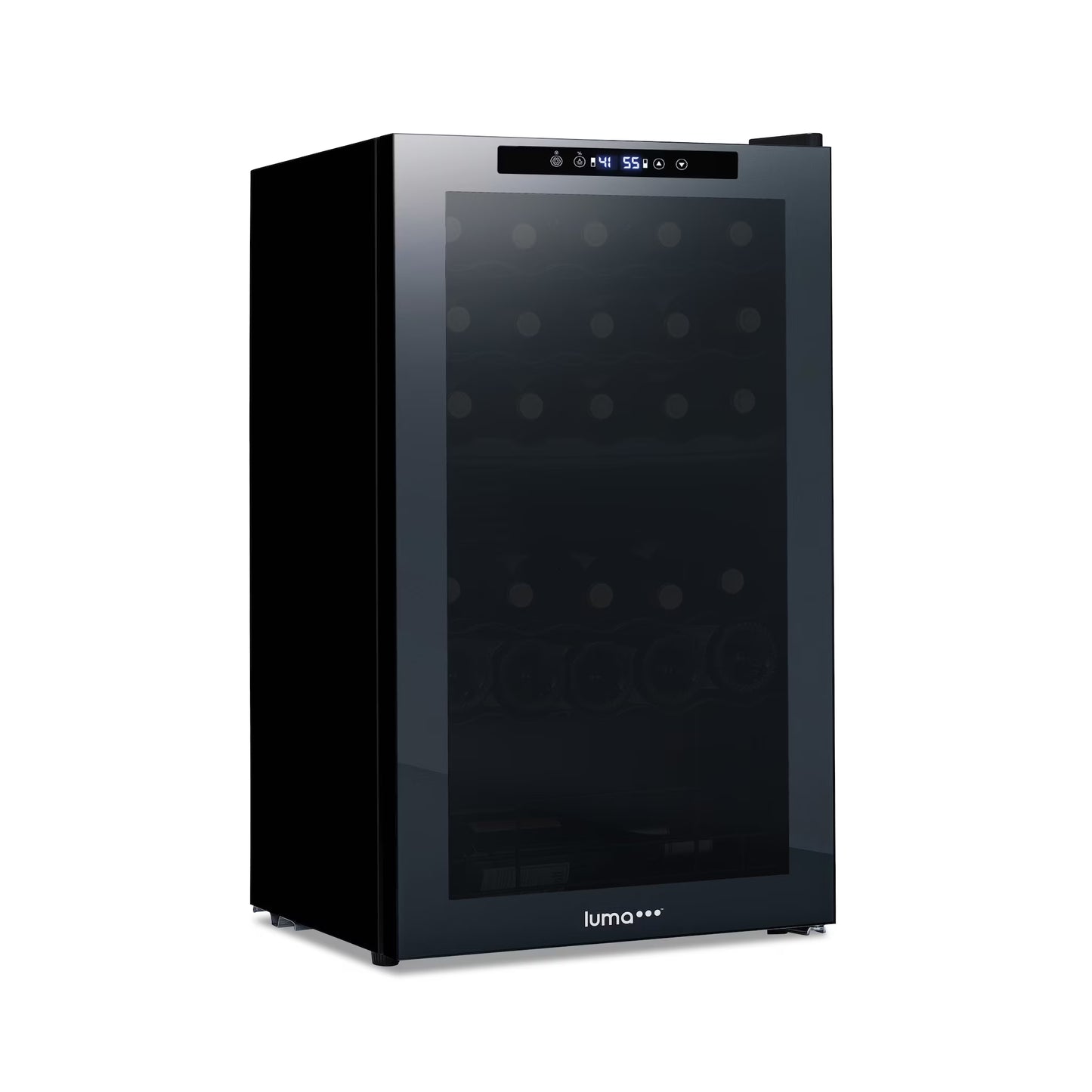 Luma Shadow Series Wine Cooler Refrigerator 16 Bottle, Freestanding Mirrored Wine Fridge with Double-Layer Tempered Glass Door & Compressor Cooling for Reds, Whites, and Sparkling Wine