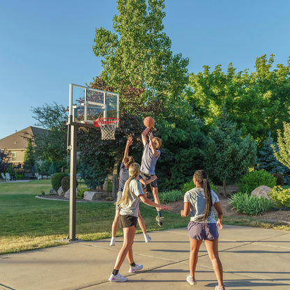 Lifetime 54-Inch Tempered Glass Bolt Down Basketball Hoop with Crank Adjustment & Ultra Rim – Model 90568-Outdoor Play