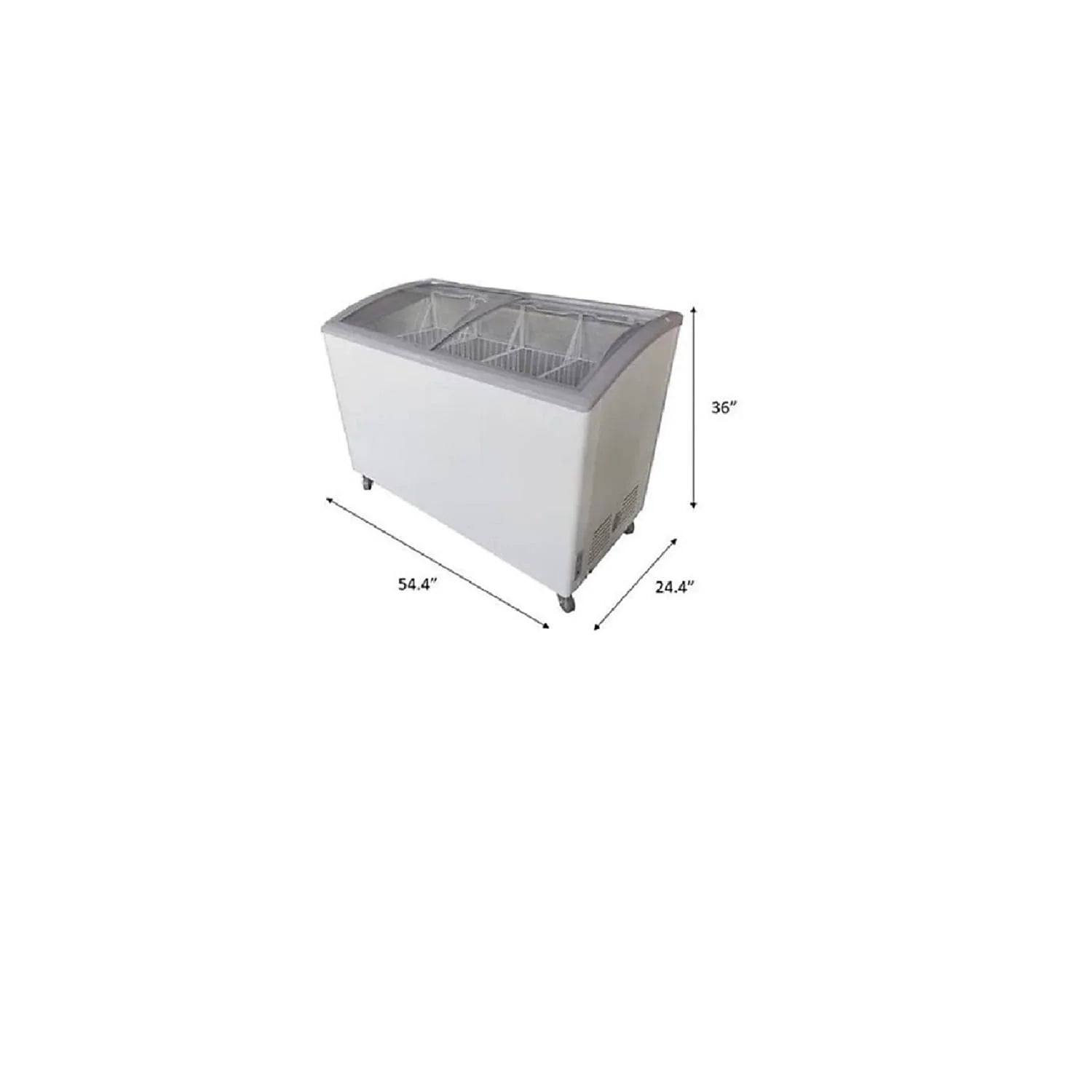 Premium Levella 7.4 cu. ft. Curved Glass Top Chest Freezer White (PFR740G)