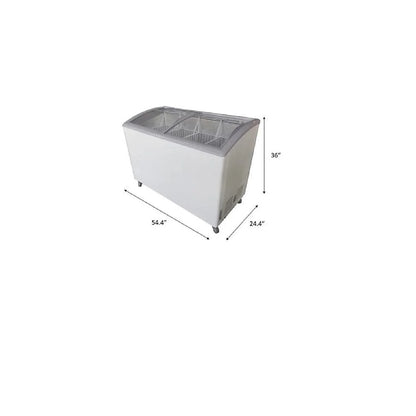 Premium Levella 7.4 cu. ft. Curved Glass Top Chest Freezer White (PFR740G)
