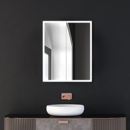 Dreamwerks 24"W x 32"H LED Bathroom Medicine Cabinet with Integrated Touch Switch and Magnifying Glass