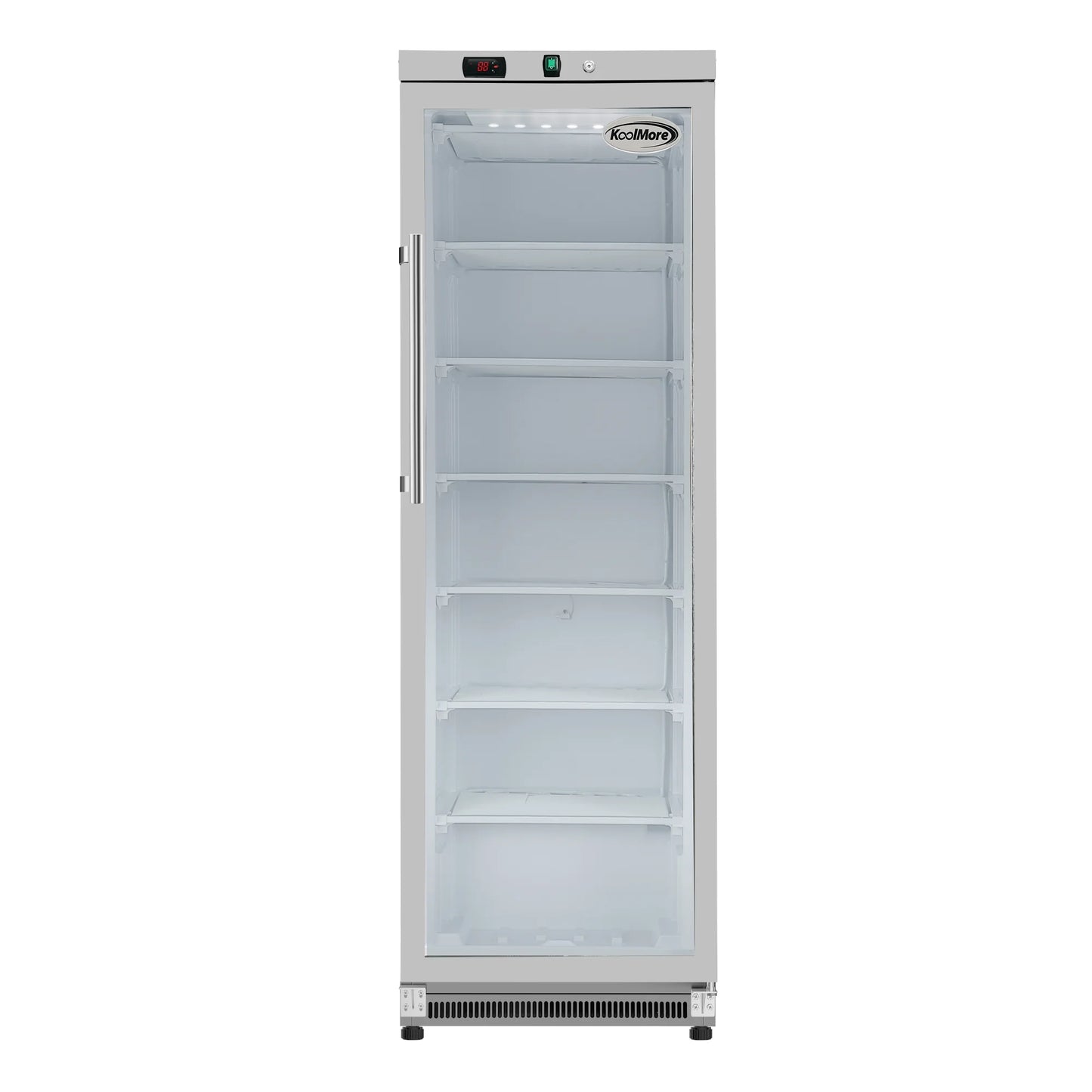 12 Cu. ft. Commercial Freezer with Glass Door in Stainless Steel - Manual Defrost (KM-FMD12SGD)