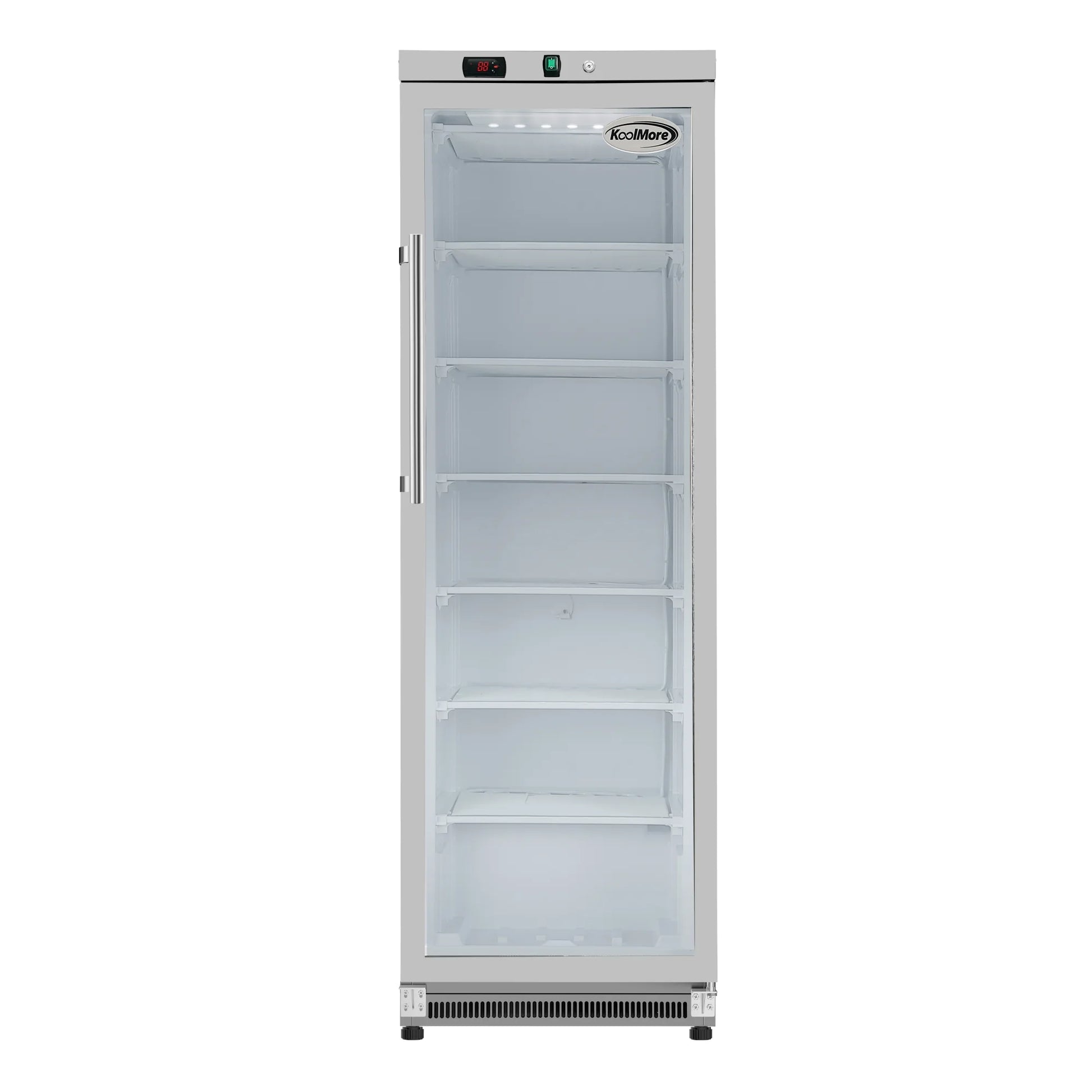 12 Cu. ft. Commercial Freezer with Glass Door in Stainless Steel - Manual Defrost (KM-FMD12SGD)