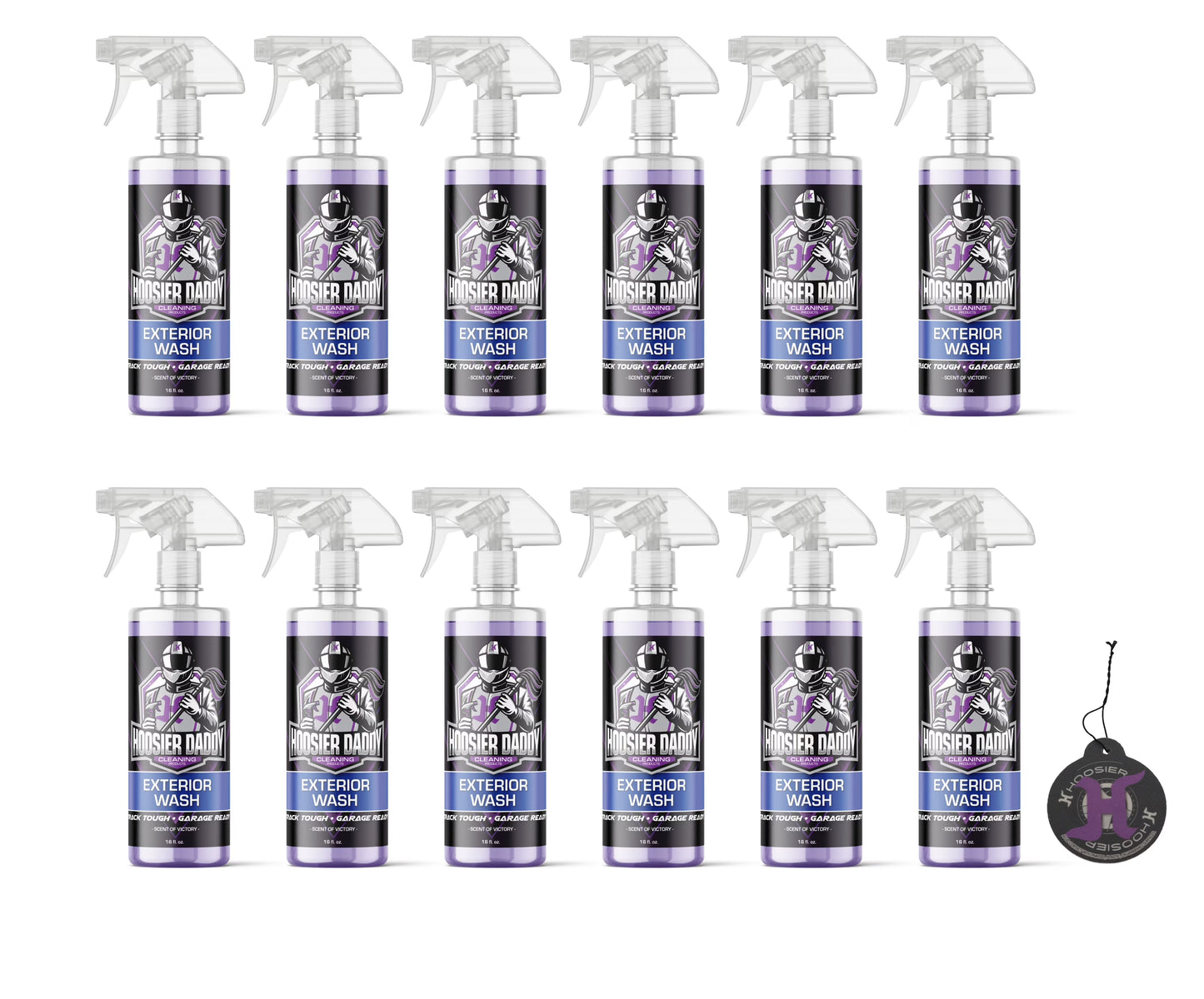 Hoosier Daddy 16oz Car Exterior Cleaner Concentrate - Removes Dirt, Bugs, & Road Grime - Safe for Paint, Glass, & Chrome - Dilutes for Multiple Uses(12-Pack)
