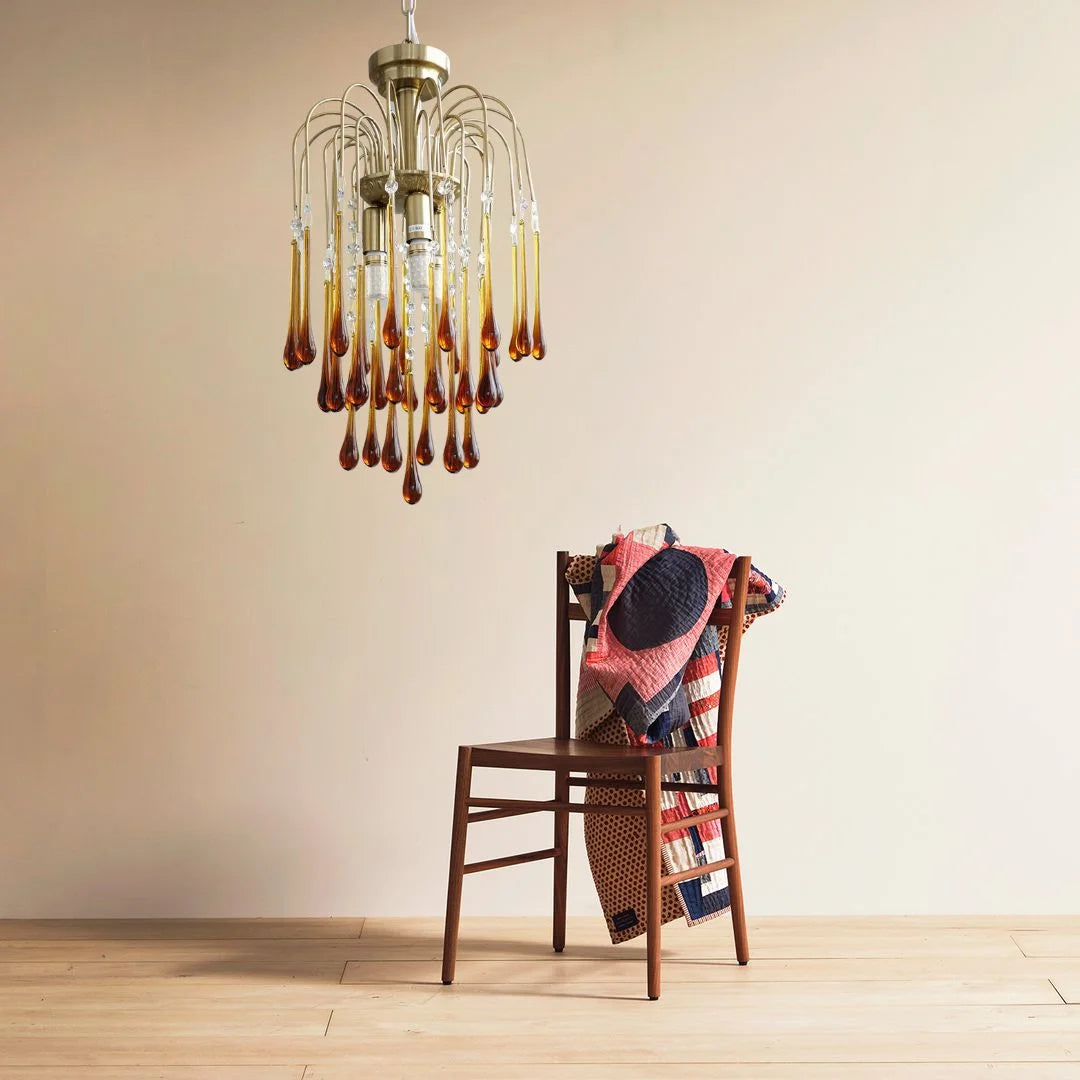 Arturesthome Italian Retro Water Drop French Snot Lamp Light Luxury Glass Chandelier