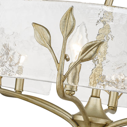 Calla 6-Light Chandelier in Natural Black with Hammered Water Glass