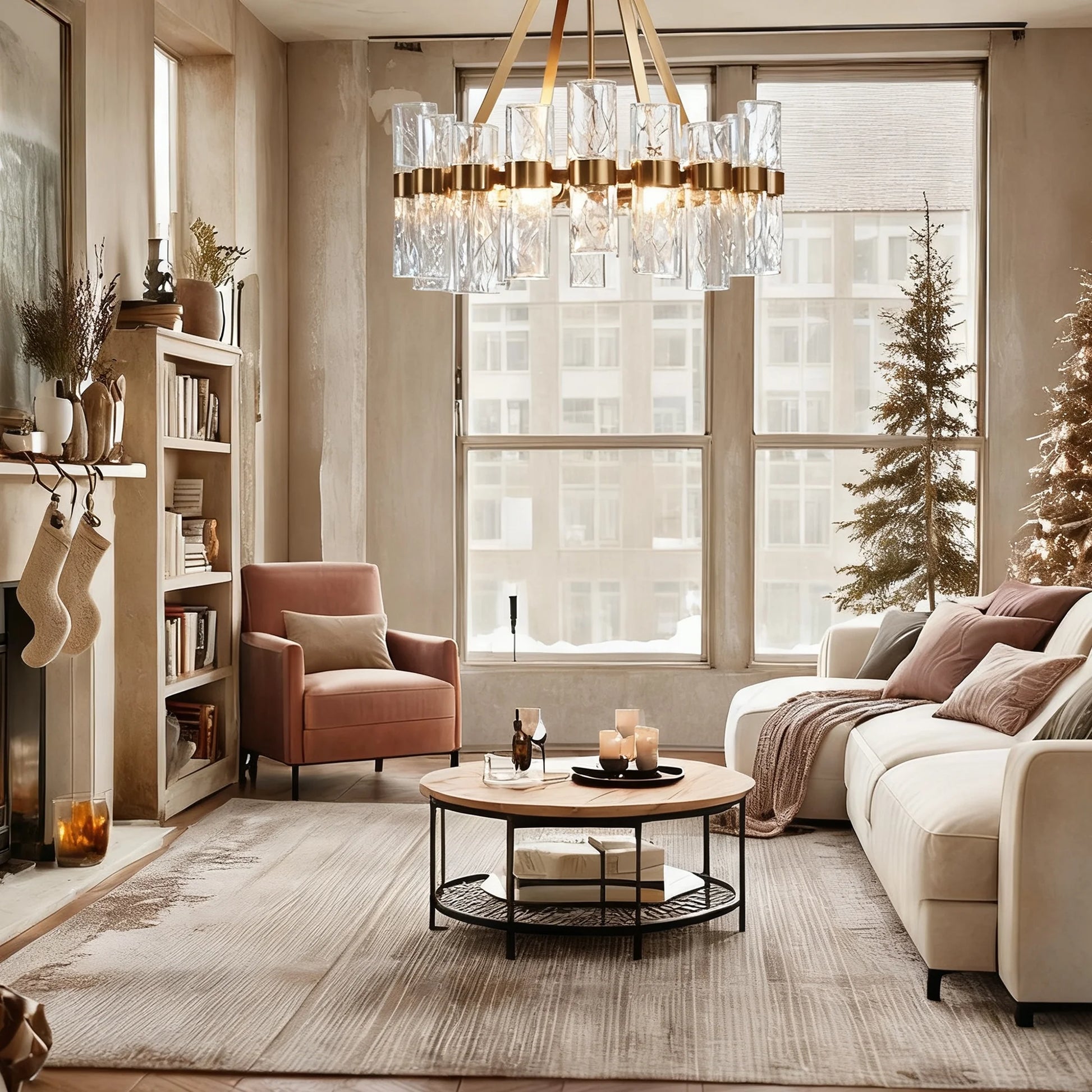 Industrial Style Recycled Tube Glass Chandelier , Dinning Room Chandelier , Living Room Chandlier