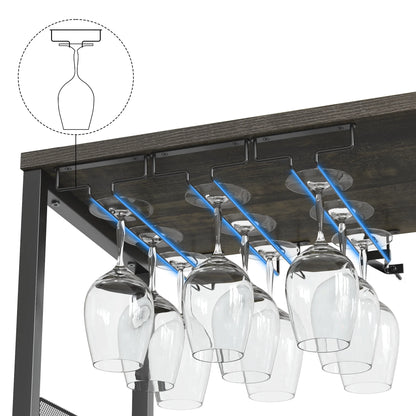 Wine Bar Rack Cabinet with Detachable Wine Rack, Bar Cabinet with Glass Holder, Small Sideboard and Buffet Cabinet with Mesh Door (White)