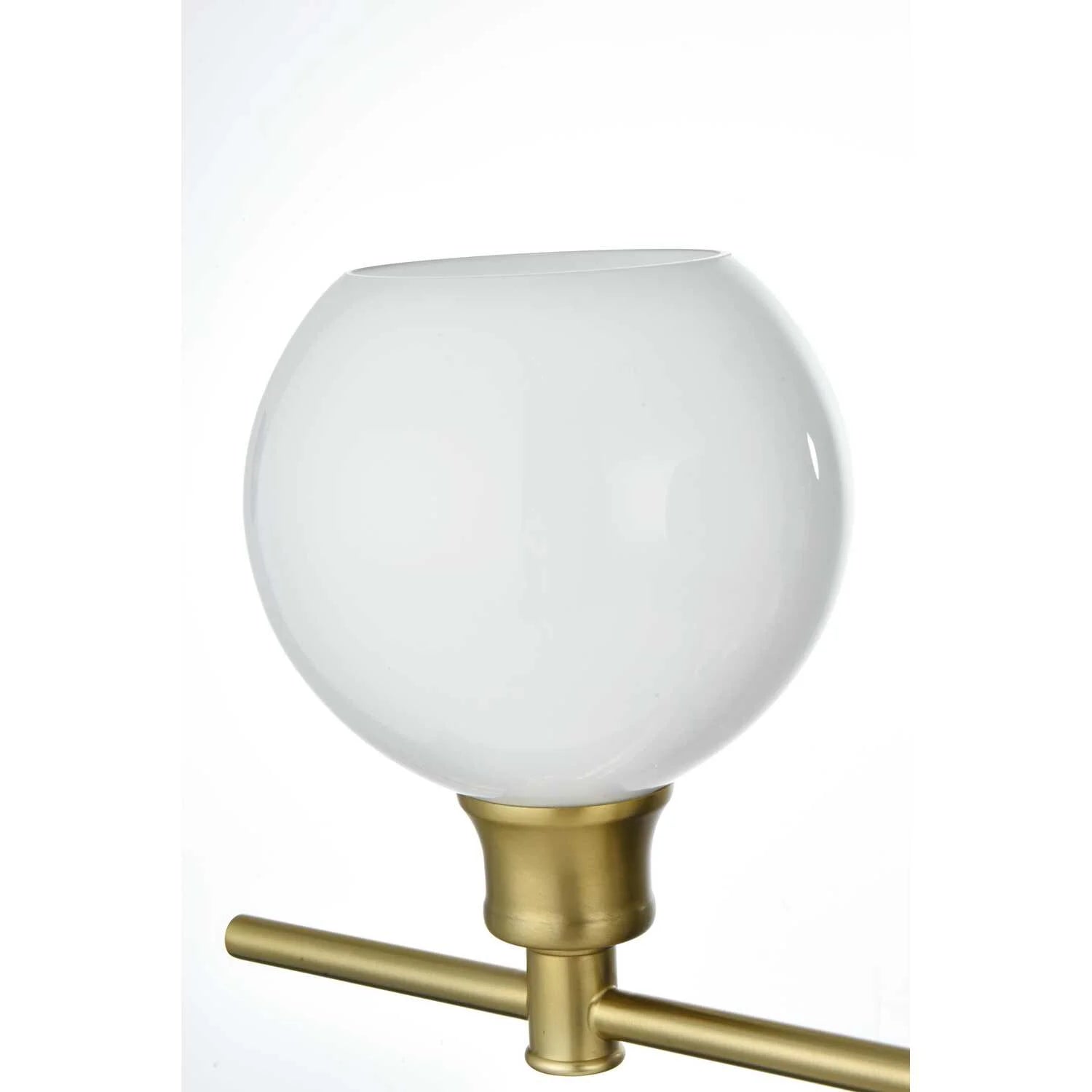 Collier 4 light Brass and Frosted white glass Wall sconce