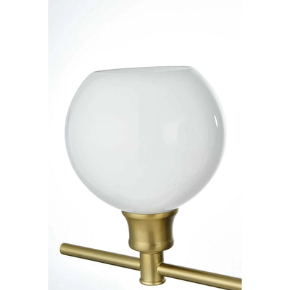 Collier 4 light Brass and Frosted white glass Wall sconce