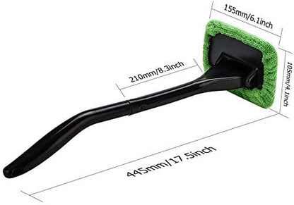 Windshield Cleaner, Microfiber Car Windshield Cleaning Tool and Washable Microfiber Pads and Extendable Handle Auto Inside Glass Wiper Kit