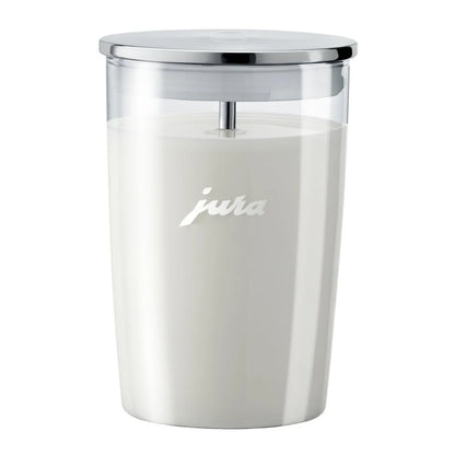 Jura E8 Automatic Espresso Machine (White) with Smart Filter Cartridge, and Glass Milk Container