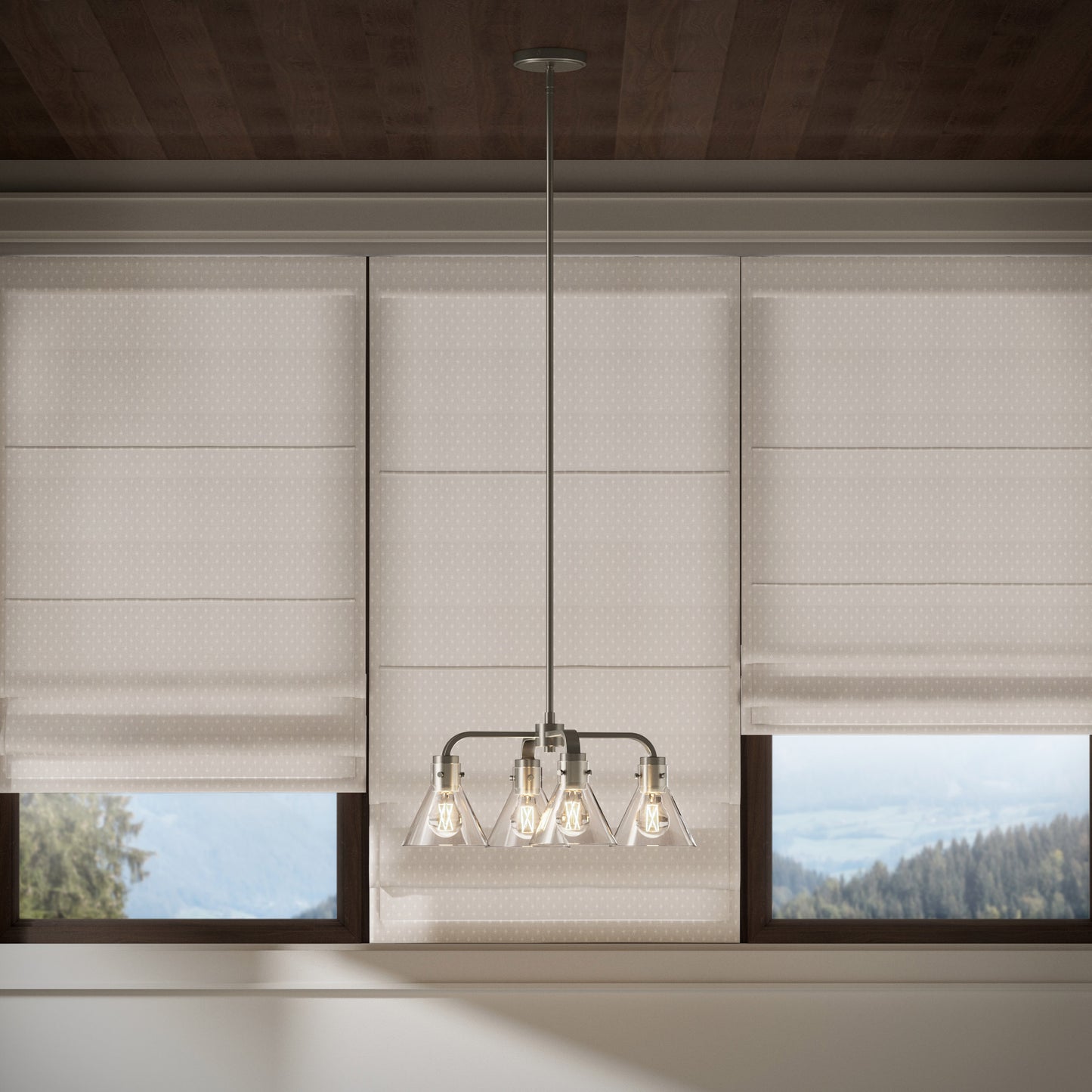 Kohler Orime Four-Light Flared Glass Shade Chandelier