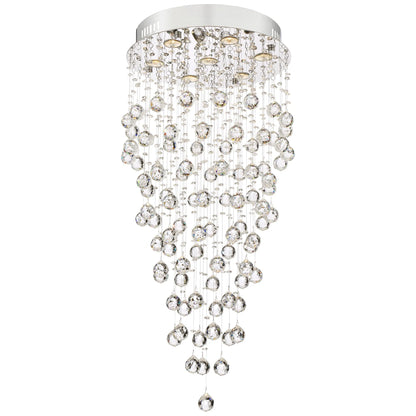 Vienna Full Spectrum Aida Chrome Chandelier Lighting 18" Wide Modern Pouring Crystal Glass Globes 7-Light Fixture for Dining Room House Kitchen Island