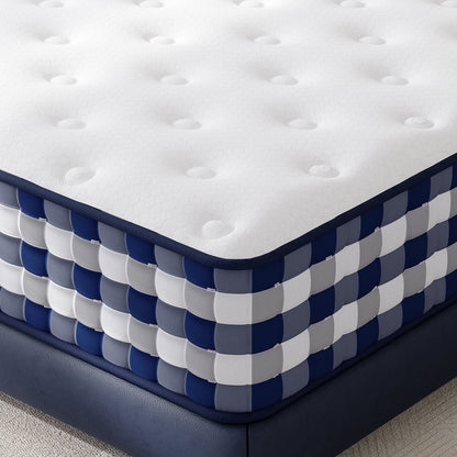 Pamag pieeoo 10 inch Queen Size Hybrid Mattress, Fiberglass free, Tight Top Medium Firm Feel,Mattress in a Box