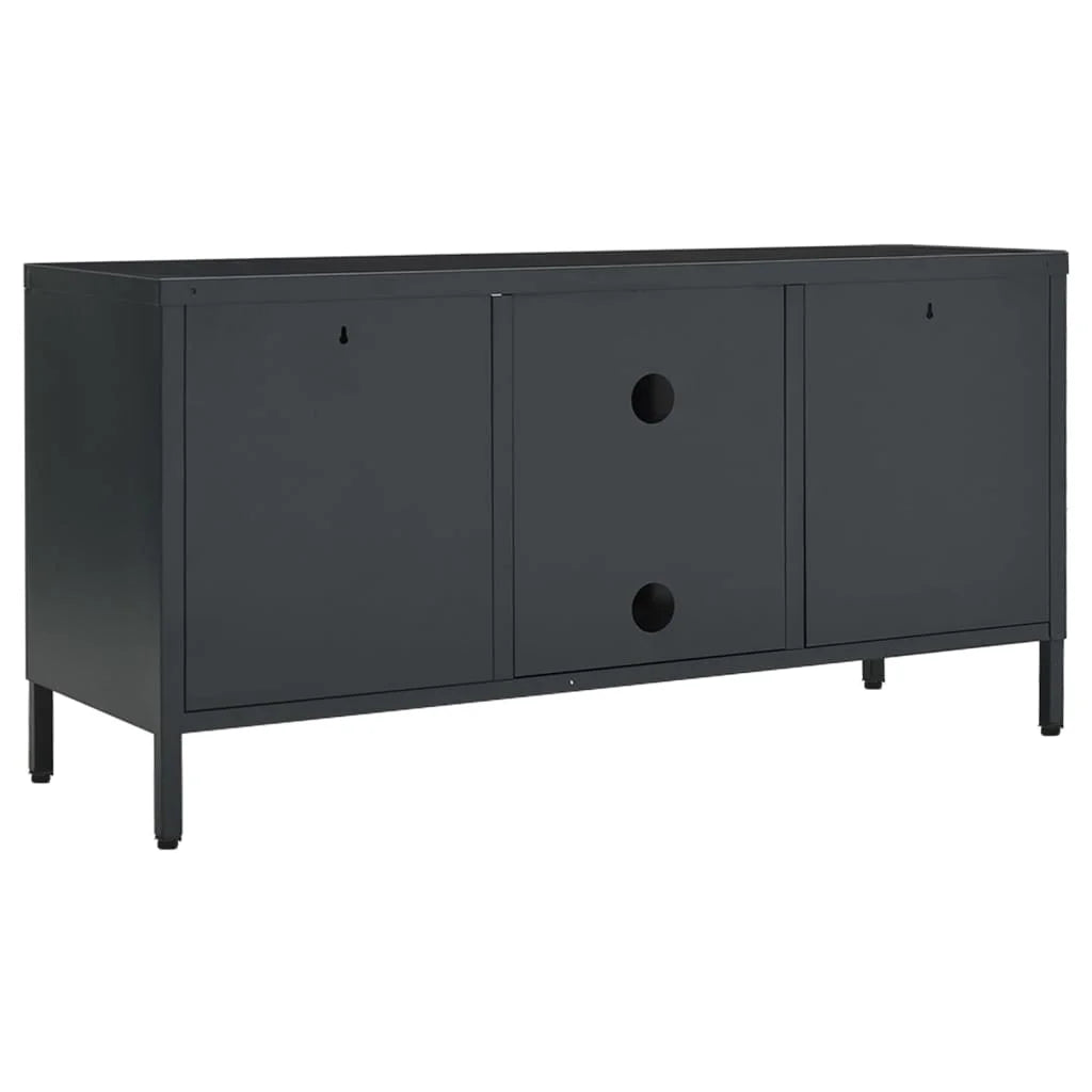 vidaXL TV Stand TV Console Sideboard TV Unit Home Media Unit Steel and Glass