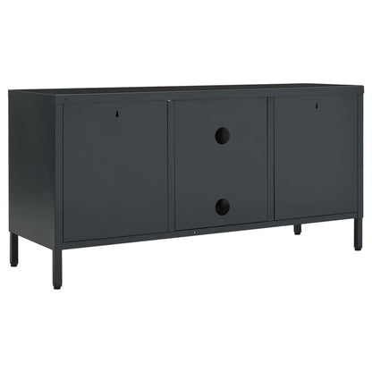 vidaXL TV Stand TV Console Sideboard TV Unit Home Media Unit Steel and Glass