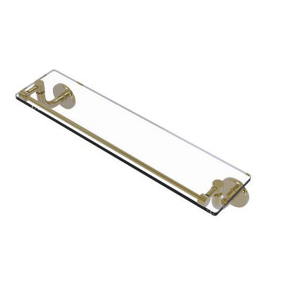 Remi Collection 22 Inch Glass Vanity Shelf with Gallery Rail