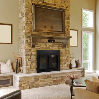 Pleasant Hearth Warming AN-1012 Alpine Fireplace Glass Door for Masonry Fireplaces, Large, Black