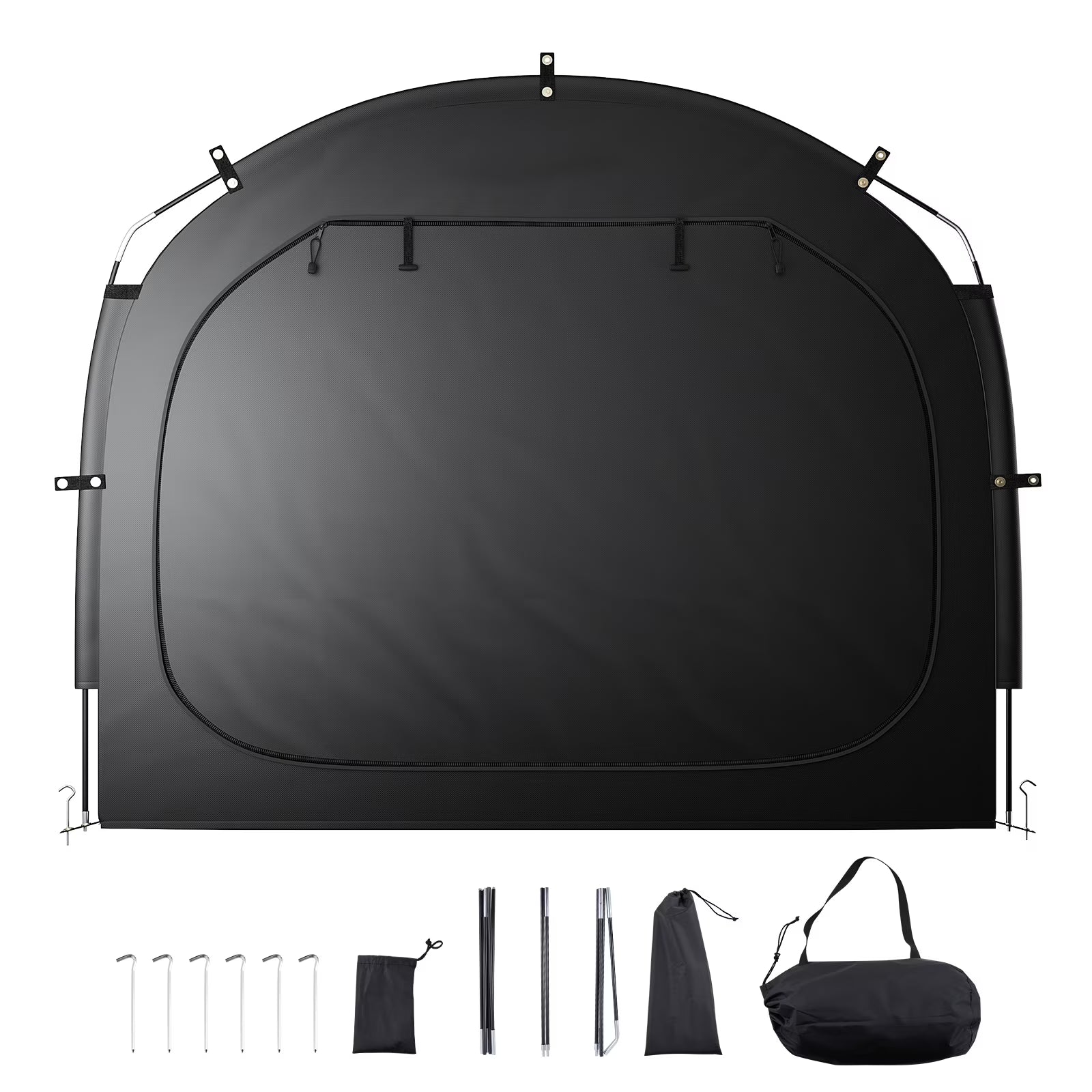 KFFKFF Bicycle Shelter, Accommodates 5 Bicycles, Roomy Outdoor Bicycle Shelter with Air Circulation Window, Water-Resistant Simple Setup Bicycle Shelter with Robust Fiberglass & Double Zippers