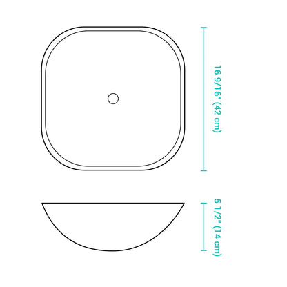 Aquaterior 2 Pack Square Tempered Glass Above Counter Vessel Bowl Vanity Sink