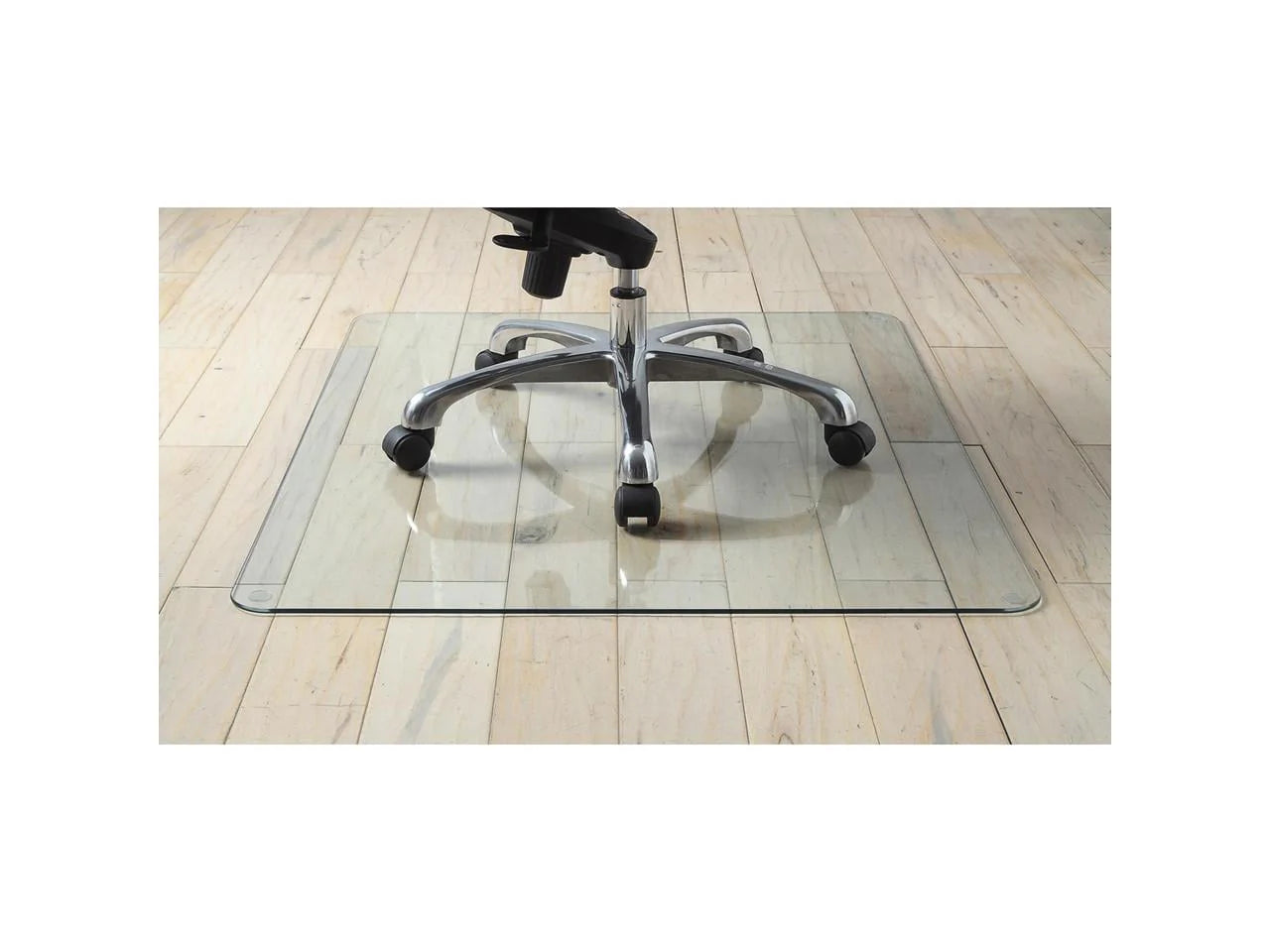 LorellTM Tempered Glass Chair Mat, 48" x 60", Clear