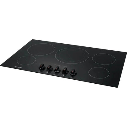 Frigidaire FGEC3648UB 36 Gallery Series Electric Cooktop, 5 Elements Ceramic Glass Cooktop Hot Surface Indicator, in Black