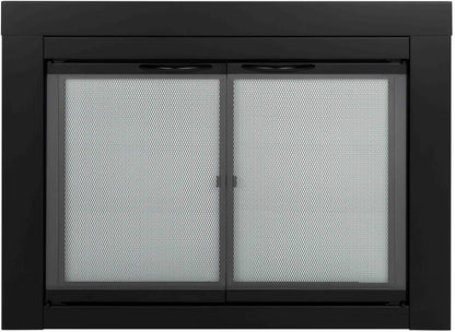 Pleasant Hearth Warming AN-1012 Alpine Fireplace Glass Door for Masonry Fireplaces, Large, Black