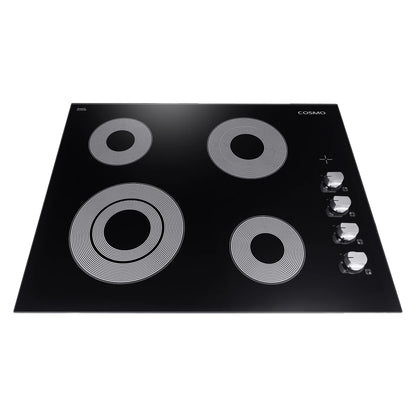 24 in. Electric Ceramic Glass Cooktop with 4 Elements Dual Zone Element