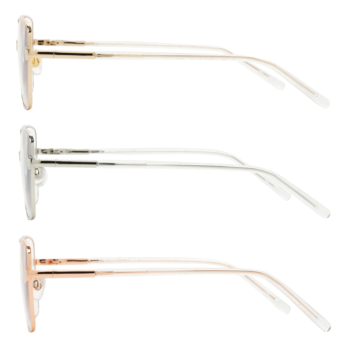 Design Optics by Foster Grant #827 Metal Geo Style Reading Glasses, 3-pack