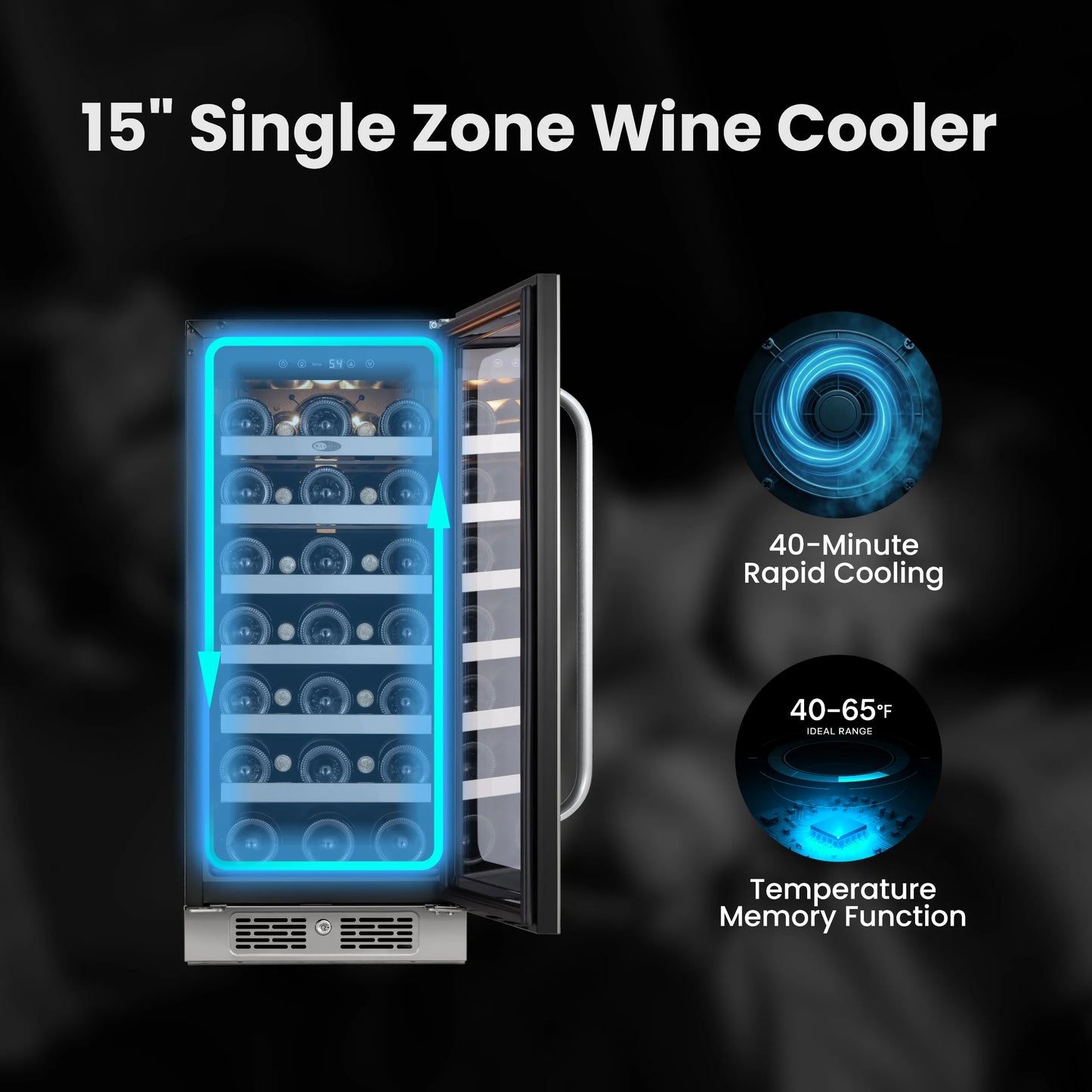 Whynter 24 inch Wine Cooler Refrigerator, 54 Bottle Wine Fridge with Stainless Steel Glass Door