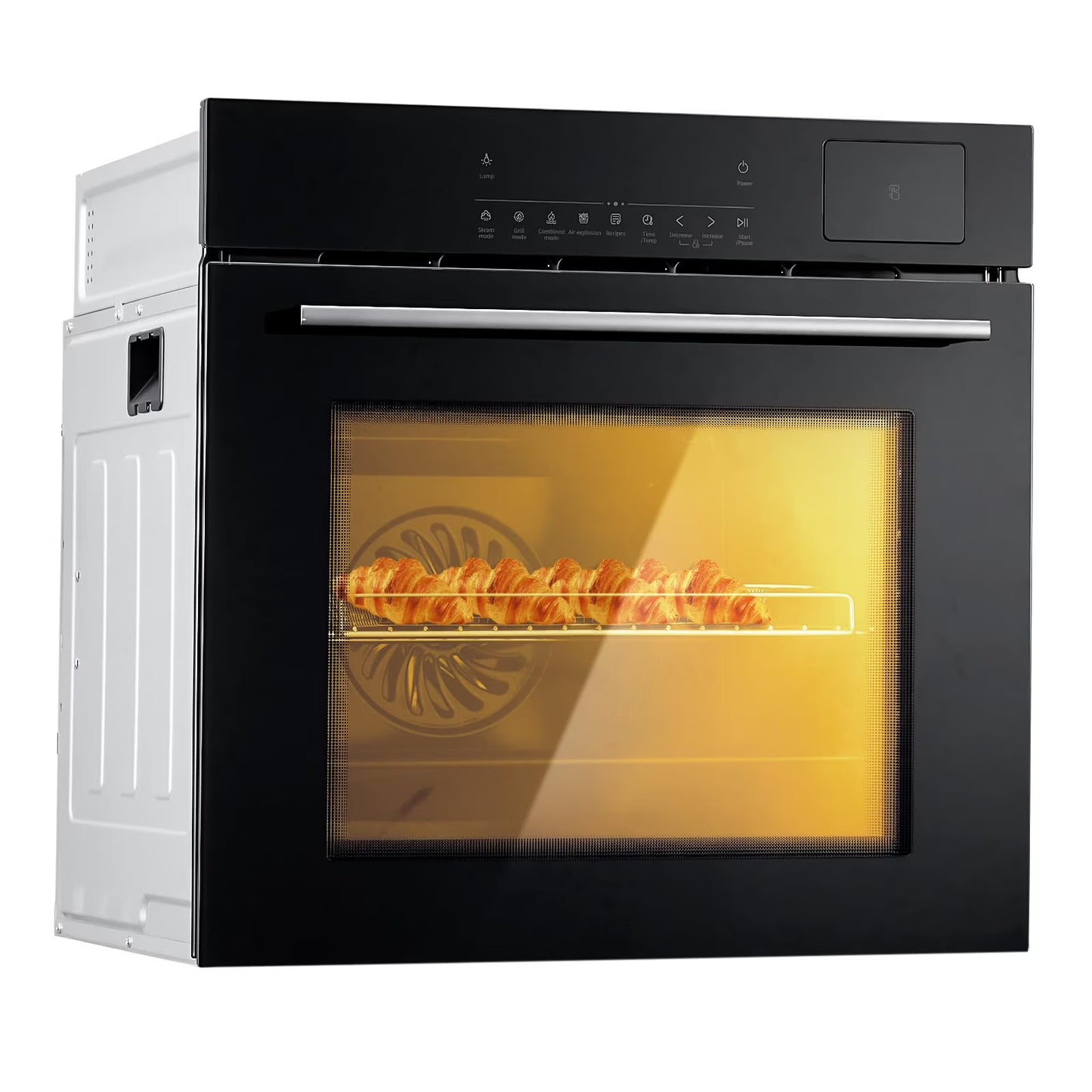 24" Electric Single Wall Oven, 2.5Cu.ft with 8 Baking Modes, 70L Electric Convection Oven, with Air Frying Function, 3000w, 3D Surround Heating with Double-Layered Glass Door, Timer, Touch Control