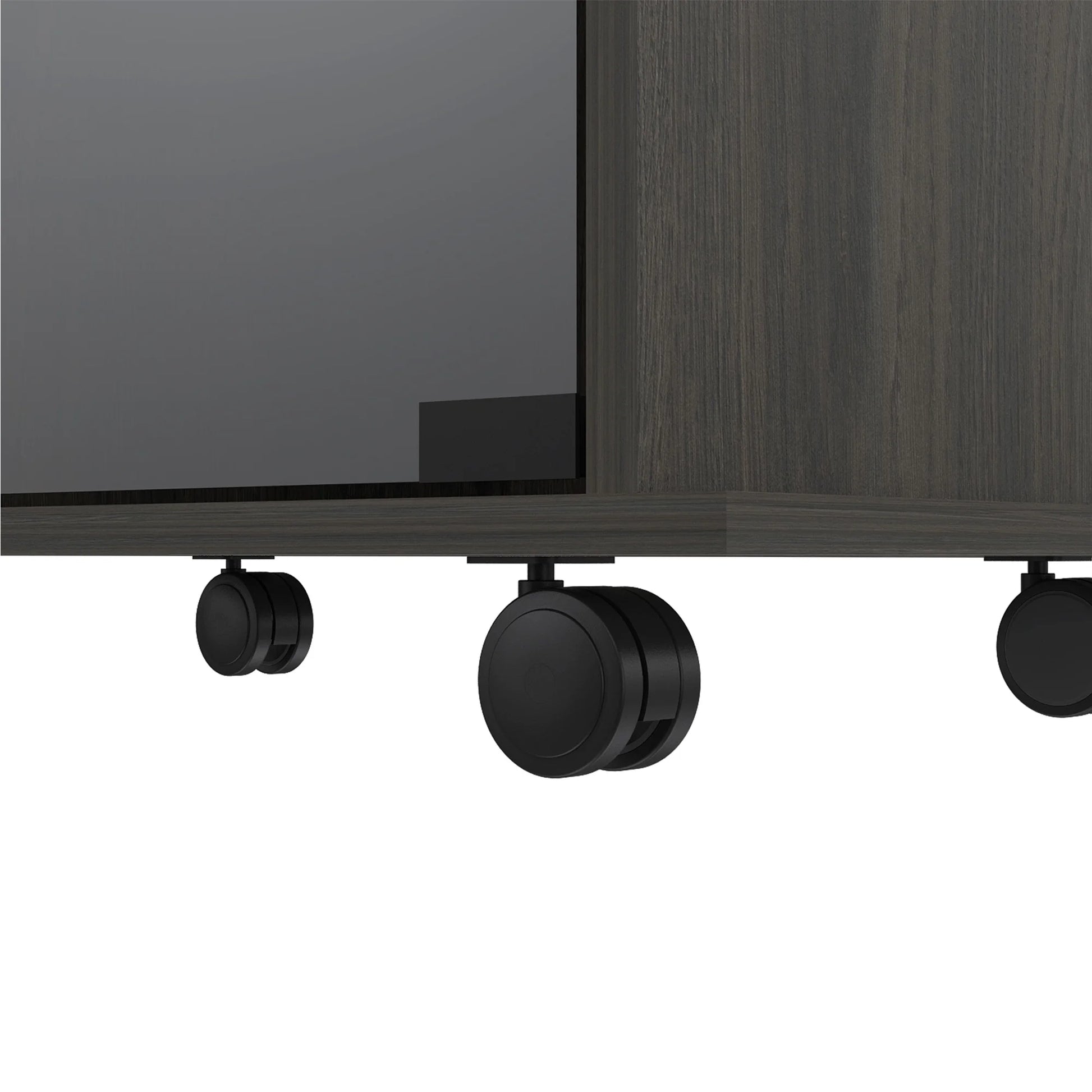 TUHOME Dukat Kitchen Bar Cart with Glass Door, Espresso