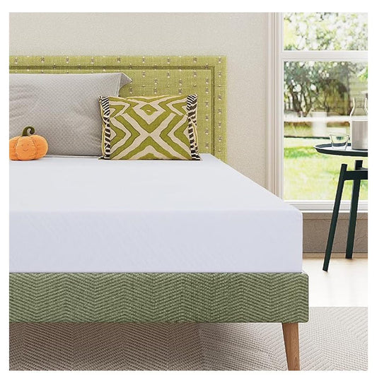 Green Tea Memory Foam Mattress 6 Inch Twin Size - Certified Fiberglass Free Kids Bunk Bed Mattress in a Box, 38x75