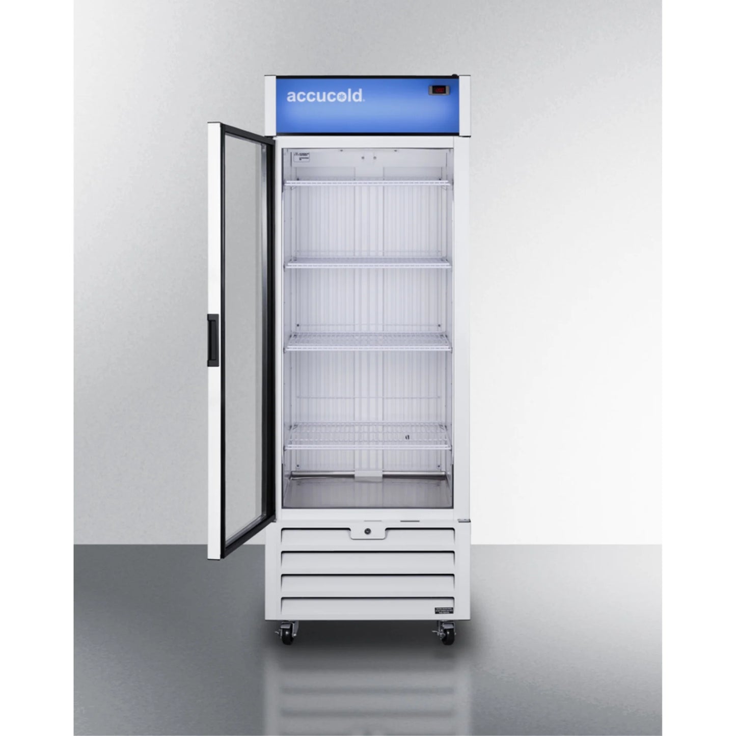 Full-sized glass door commercial display freezer