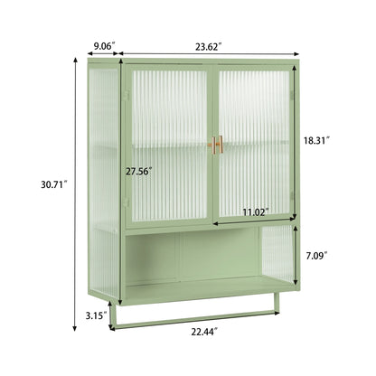 Heyizhuo 23.62" Glass Doors Modern Two-door Wall Cabinet
