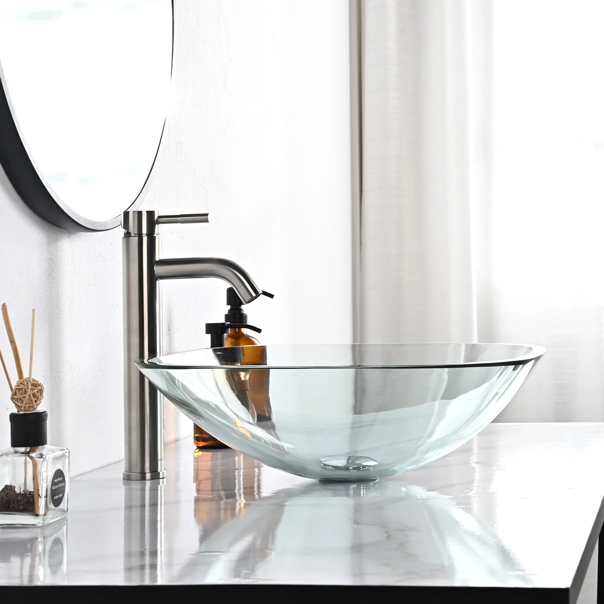 Aquaterior 2 Pack Square Tempered Glass Above Counter Vessel Bowl Vanity Sink