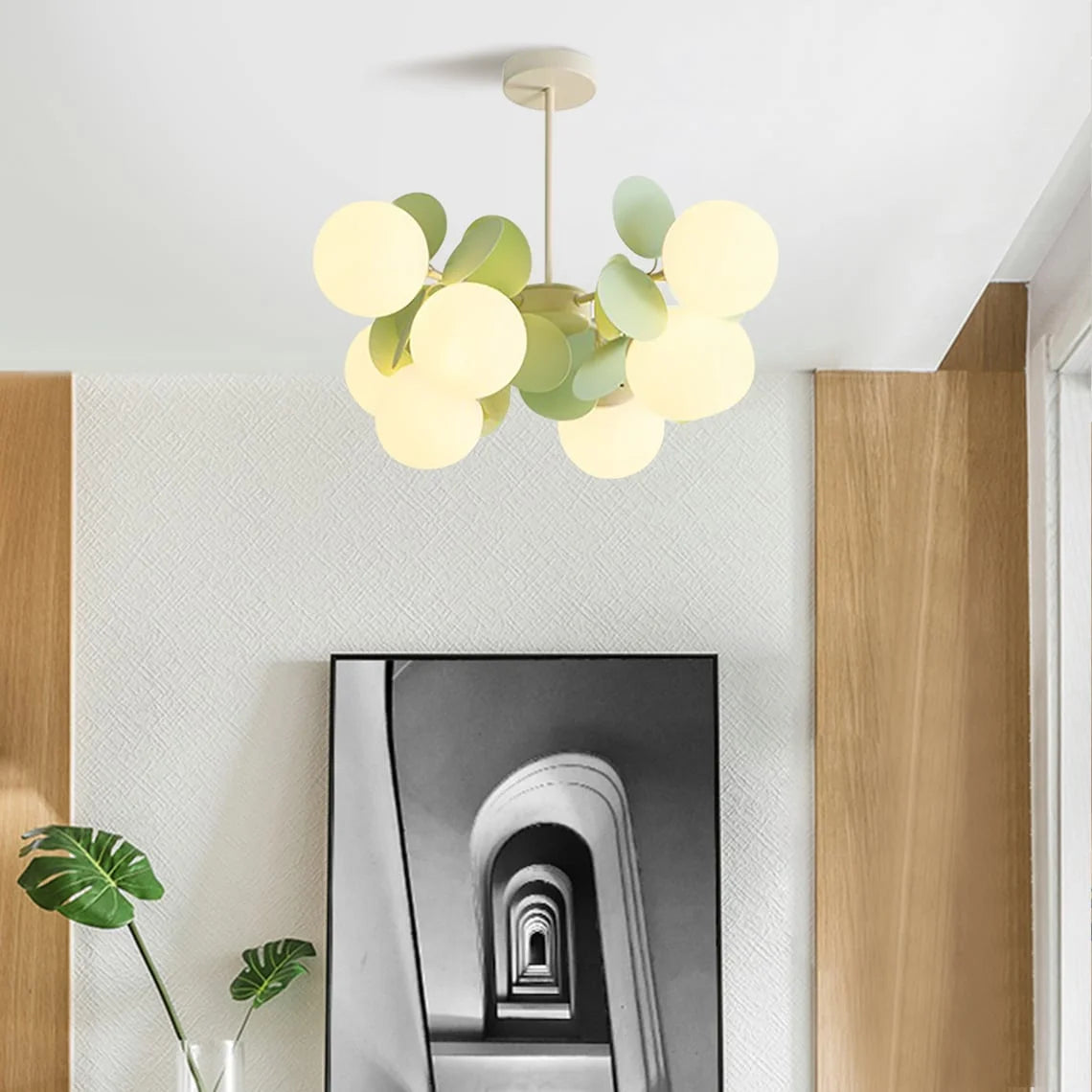 Arturesthome French Cream Style Living Room Chandelier,Magic Bean Molecular Ceiling Pendant Lamp,Modern Elegant Decorative Lamp,Glass Chandelier