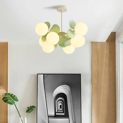 Arturesthome French Cream Style Living Room Chandelier,Magic Bean Molecular Ceiling Pendant Lamp,Modern Elegant Decorative Lamp,Glass Chandelier