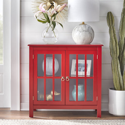 Simple Living Portland 2-Door Glass Cabinet Antique White