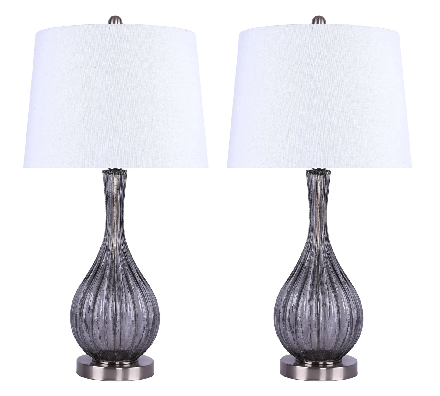 LumiSource Clear Jenny 27" Glass Table Lamp - Set of 2