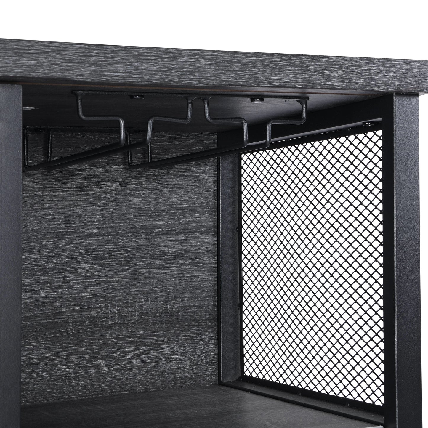 Industrial Bar Cabinet with Wine Rack, Rustic Wine Cabinet for Liquor and Glasses, Farmhouse Coffee Bar Cabinet with Storage, Rustic Buffet and Sideboard for Dining Room, Living Room, Kitchen, L0153
