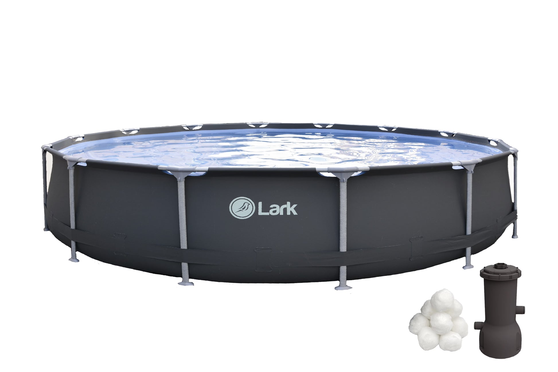 Lark Rustproof 12' ft. x 30" inch Fiberglass Frame Backyard Above Ground Swimming Pool with 530-Gallon Filtration Pump