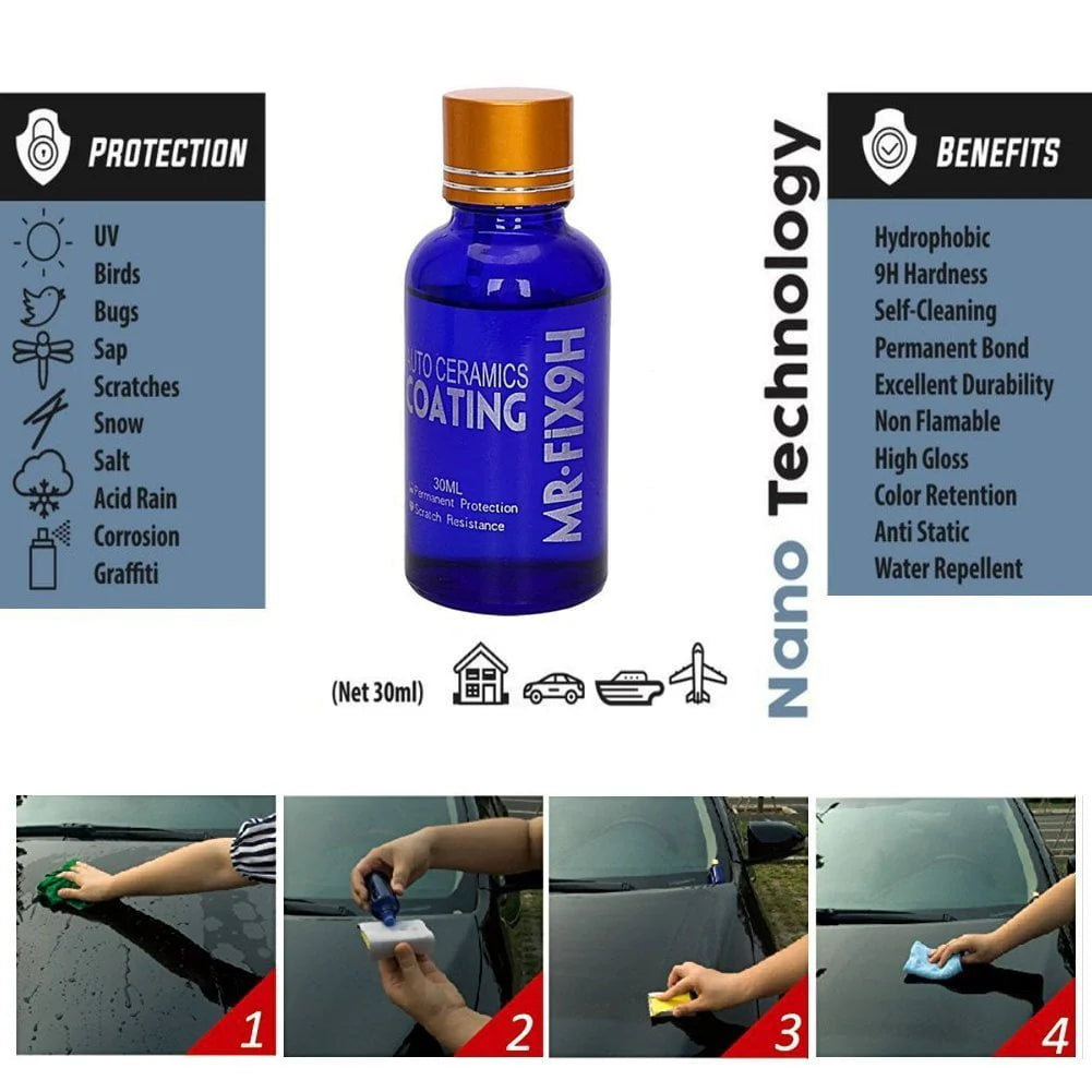 TekDeals 9H Anti-scratch Car Liquid Ceramic Coat Super Hydrophobic Glass Coating Polish
