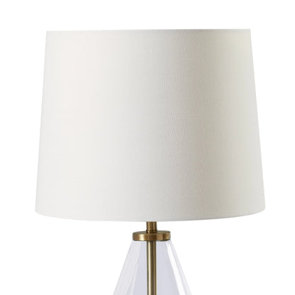 Better Homes & Gardens Glass with Brass Base Table Lamp, 18" H