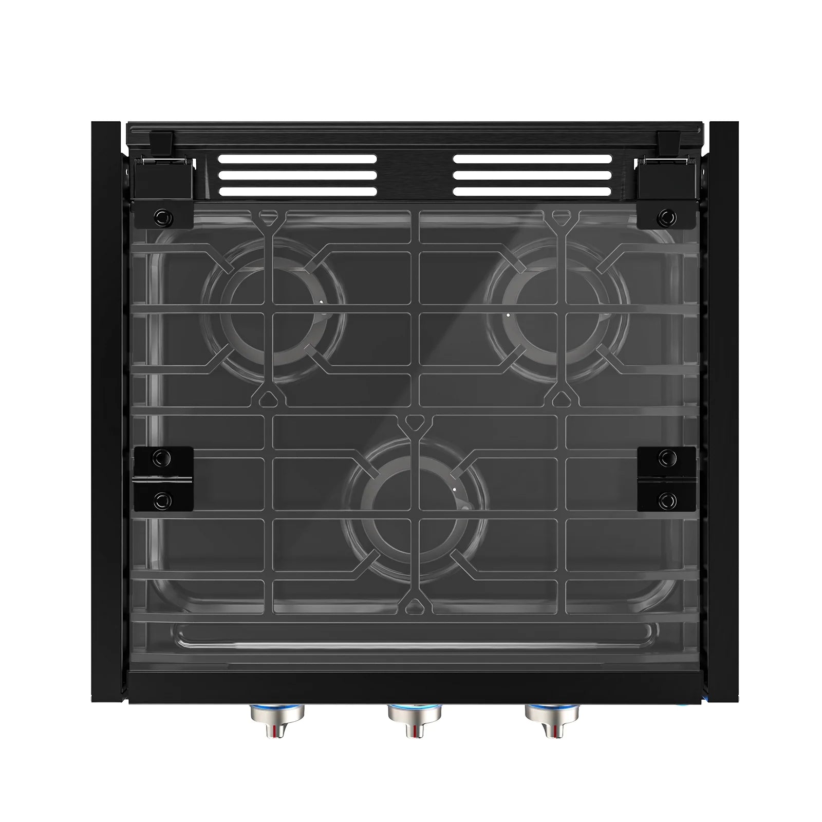 CAMPLUX RV Cooktop 3 Burners Slide-in, Outdoor Propane Cooktop Stove with Tempered Glass Cover, 21 inches Gas Rangetop, 21,000BTU, Black