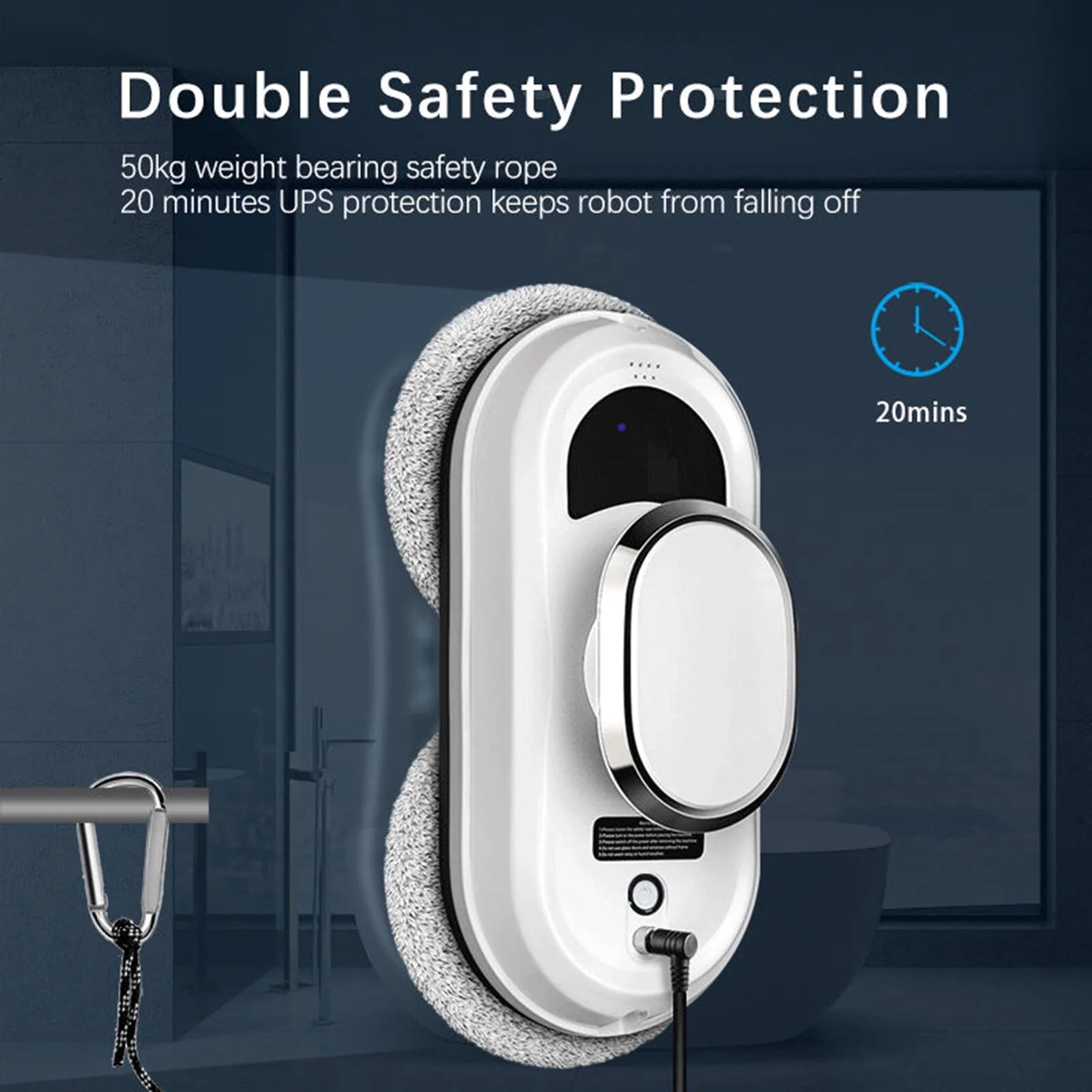 Oenbopo Window Cleaner Robot,Smart Glass Cleaning Robotic with Strong Suction,Remote Control Window Cleaning Robot for Windows/Tiles/Class Door